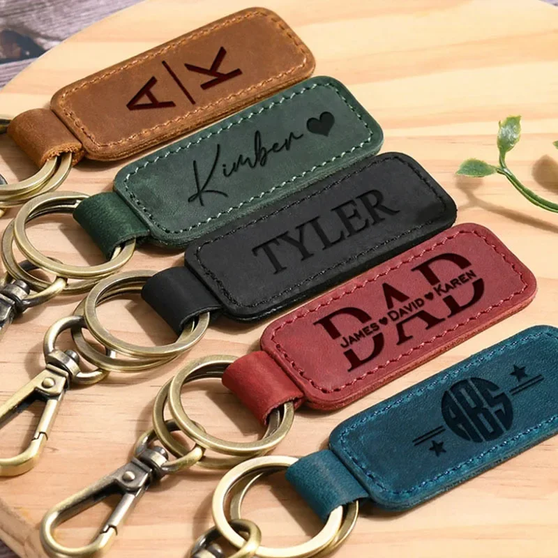 Women Accessories Logo - 남녀공용 레이저 커스텀 로고 가죽 키체인,