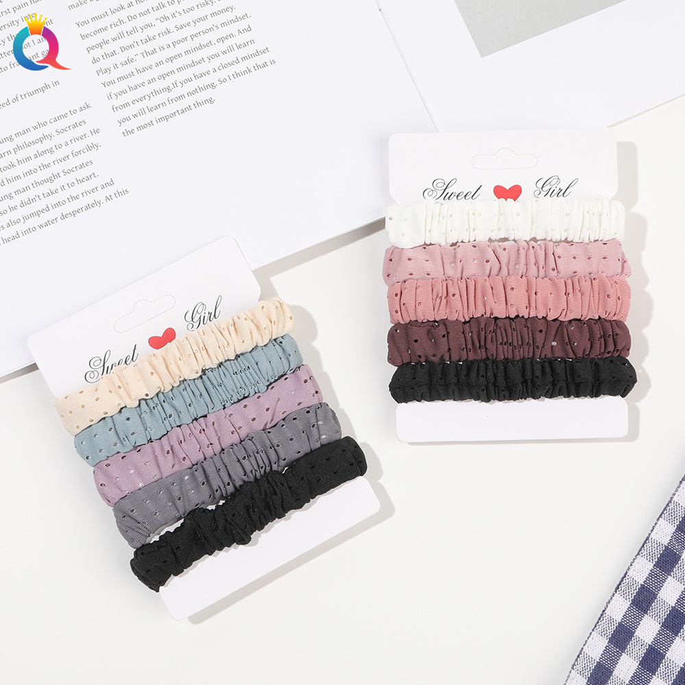 Scrunchie Satin Set - 새틴 헤어 타이 세트, 고탄력 주름