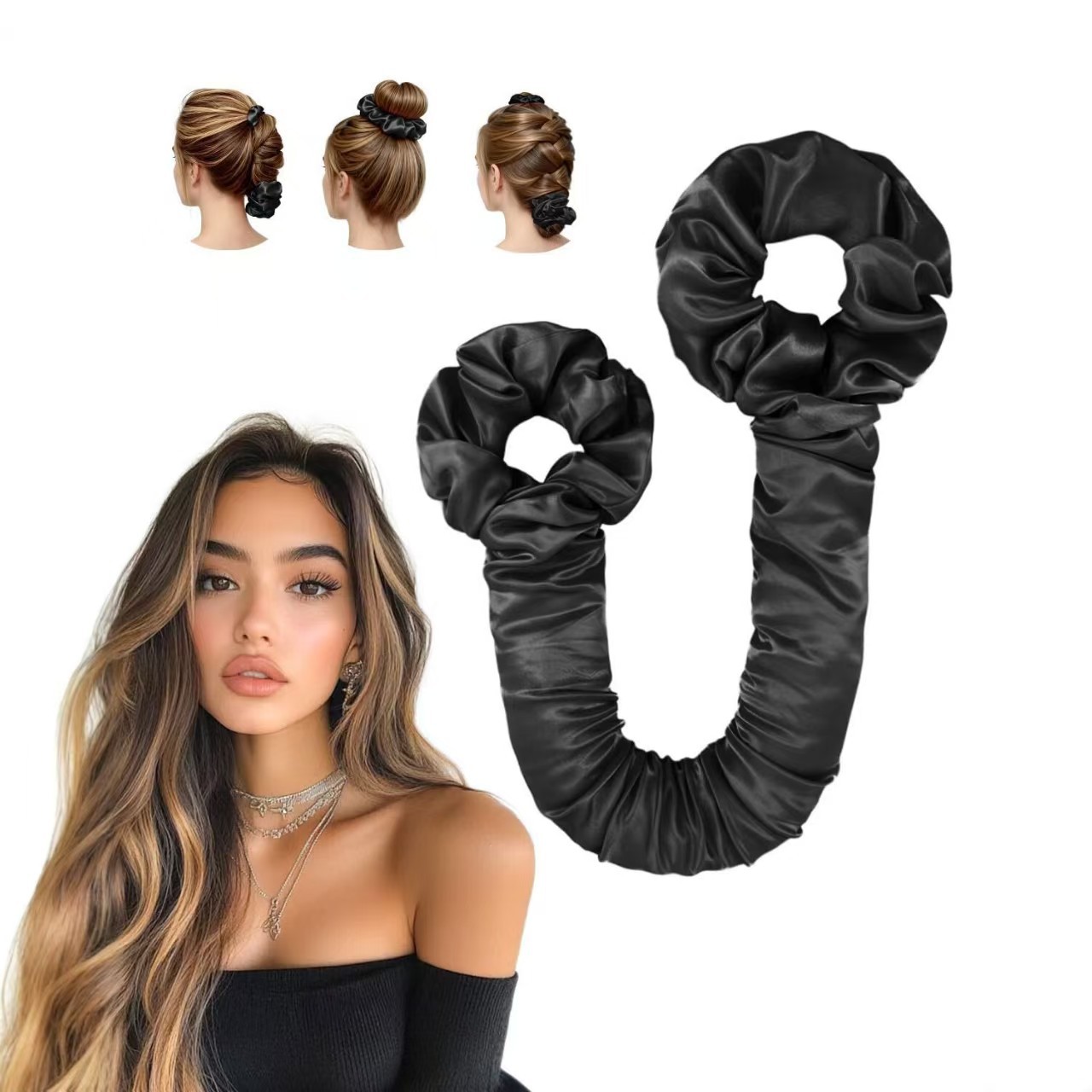 Scrunchie Satin Set - 무가열 헤어 컬러 세트 새틴 무열