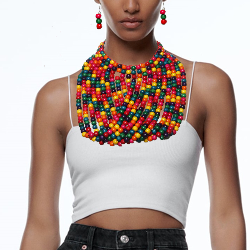 Women'S Accessories Amazon - 아프리카 스타일 나무 구슬 장식 멀티