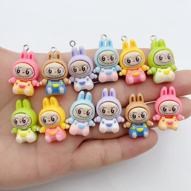 Women'S Keychain Accessories - 10Pcs Kawaii 토끼 딸기 하우스 수지