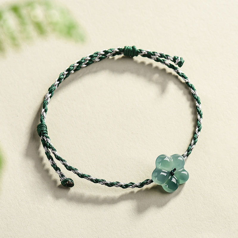 Women'S Accessories - 버마산 경옥 꽃 팔찌 천연 옥