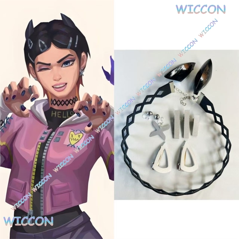 Women Knight Accessories - Valorant 클로브 클립 칼라 나비 귀걸이