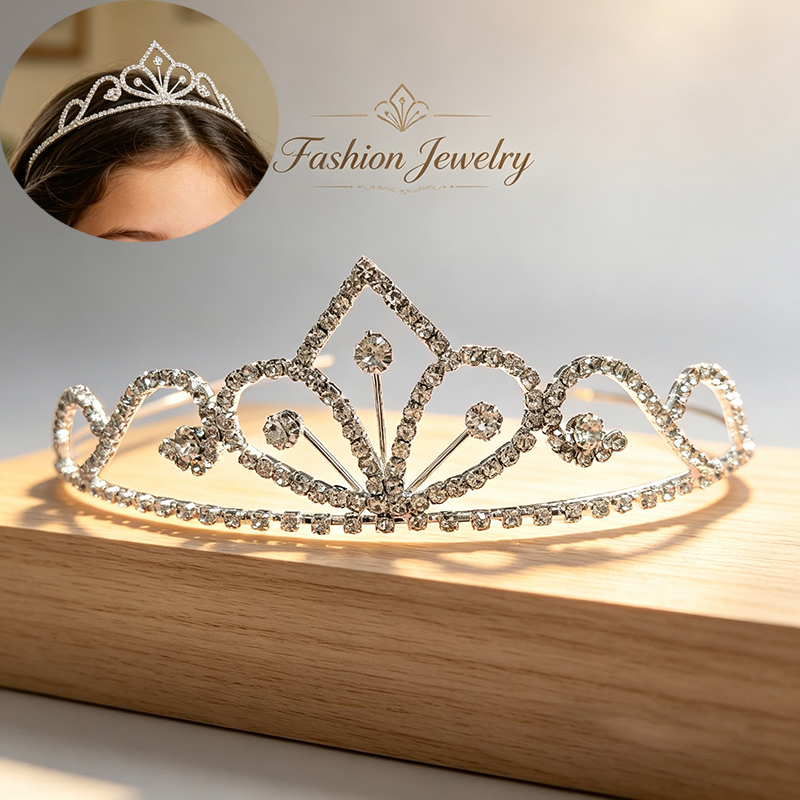실버 컬러 라인스톤 신부 왕관 럭셔리 크리스탈 티아라  - Women Knight Accessories 리뷰 및 가격