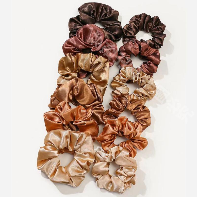 12개입 부드러운 심플 단색 헤어끈 한국 스타일 새틴  - Scrunchie Satin Set 리뷰 및 가격
