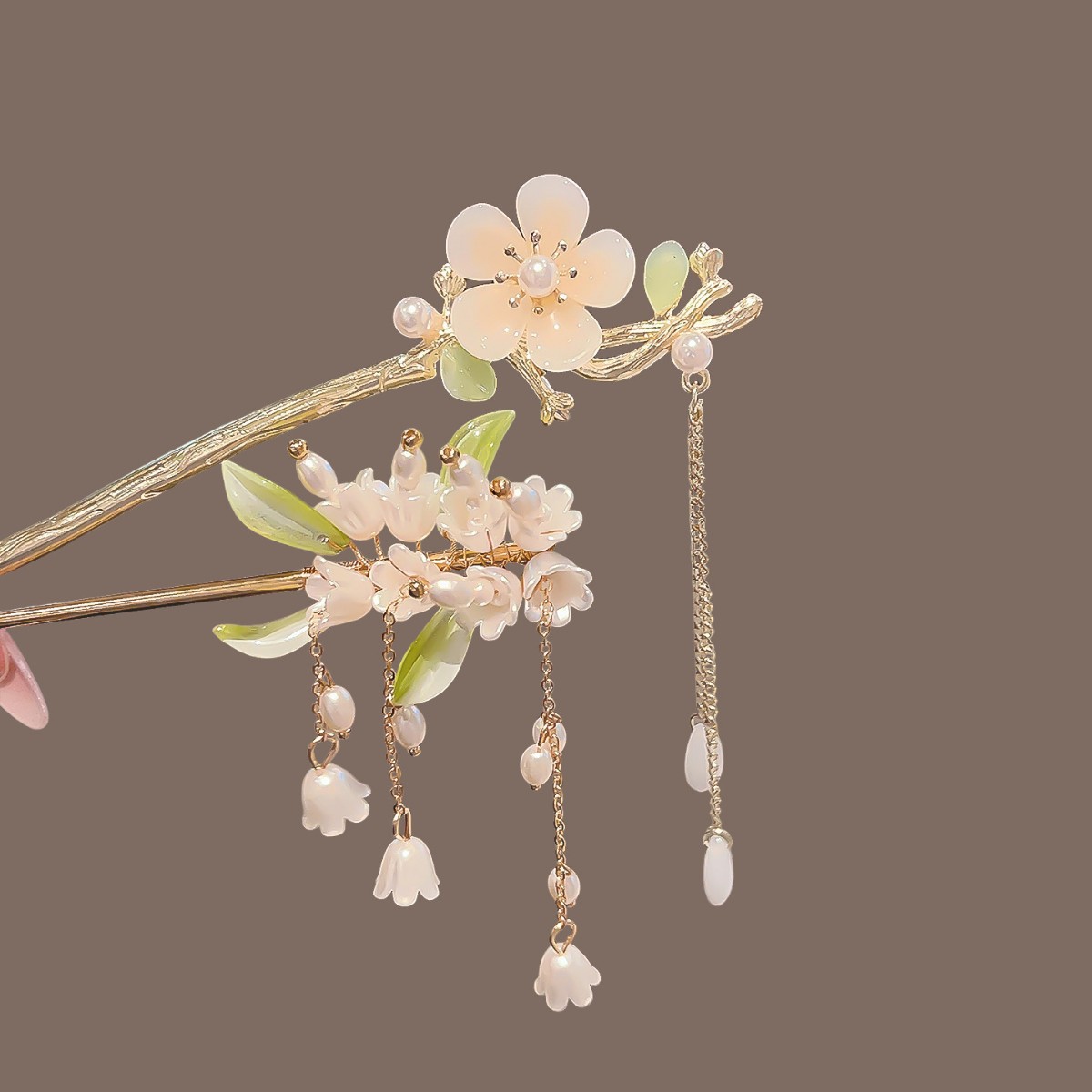 빈티지 중국 스타일 태슬 헤어핀 밸리 릴리 꽃 진주 디 - Women Knight Accessories 리뷰 및 가격