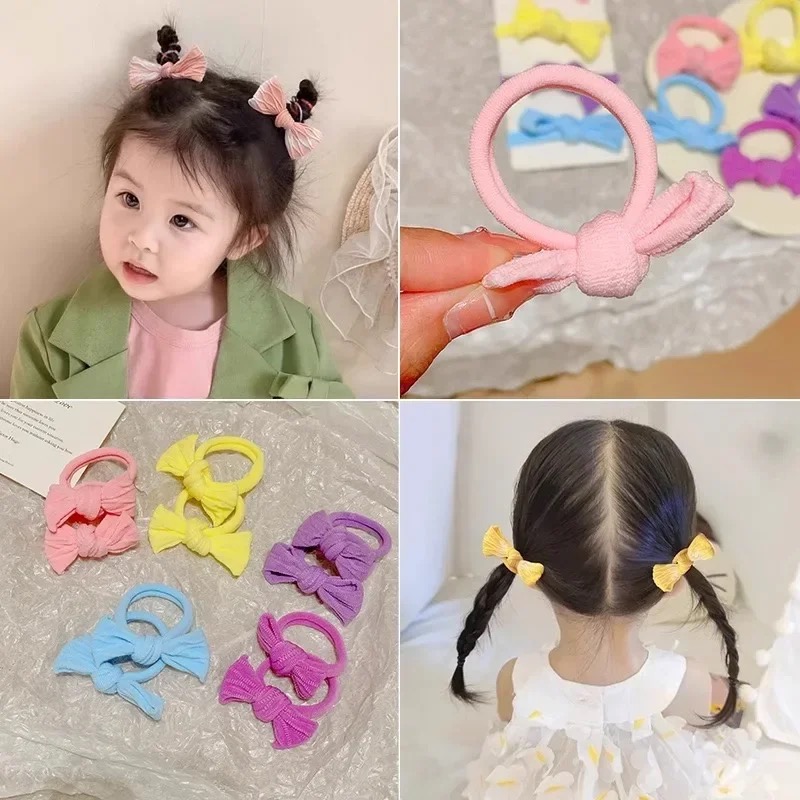 귀여운 나비 매듭 단색 소녀 헤어 로프 헤어 액세서리, - Scrunchie Satin Set 리뷰 및 가격