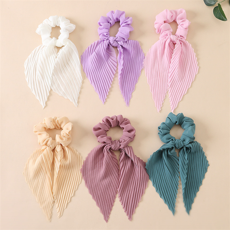 6개/세트 주름 장식 리본 머리끈 – 여름 휴가용 긴  - Scrunchie Satin Set 리뷰 및 가격