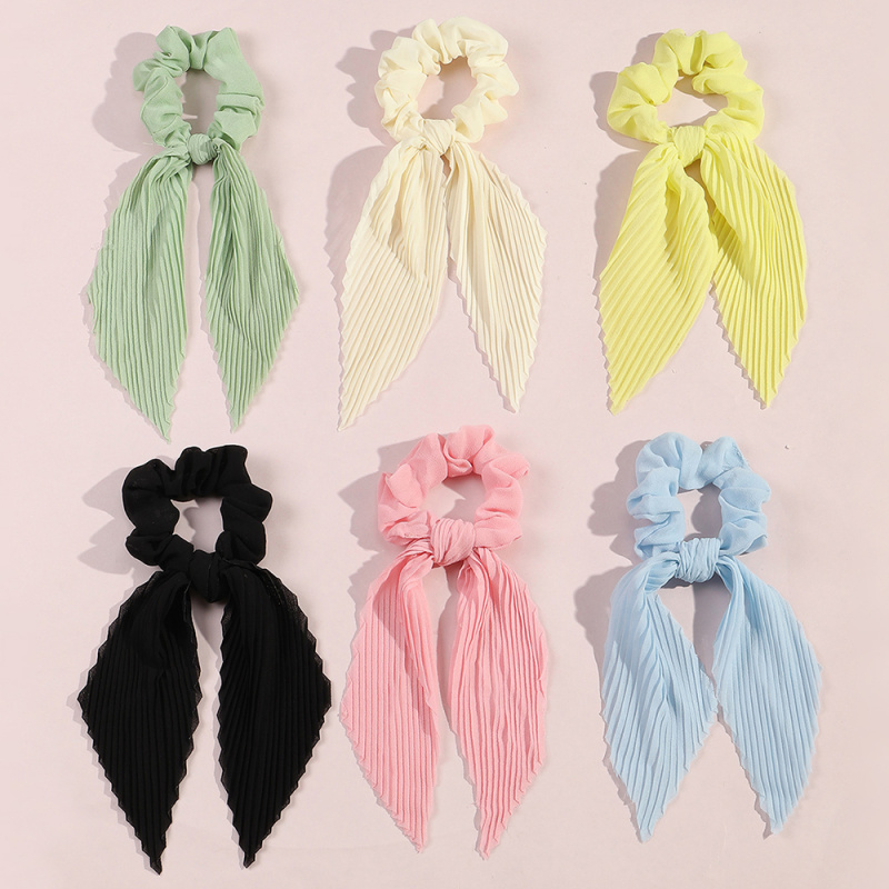 6개/세트 주름 장식 리본 머리끈 – 여름 휴가용 긴  - Scrunchie Satin Set 리뷰 및 가격