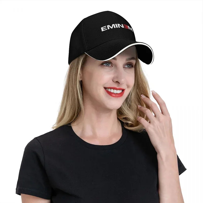 새로운 EMIN3M 로고 야구 모자 블랙과 화이트 트림 - Women Accessories Logo Design 리뷰 및 가격