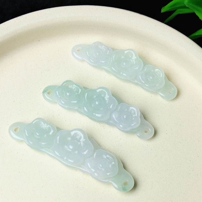1pc 천연 경옥 에메랄드 꽃 핸드 카드 DIY 액세서 - Women'S Accessories 리뷰 및 가격