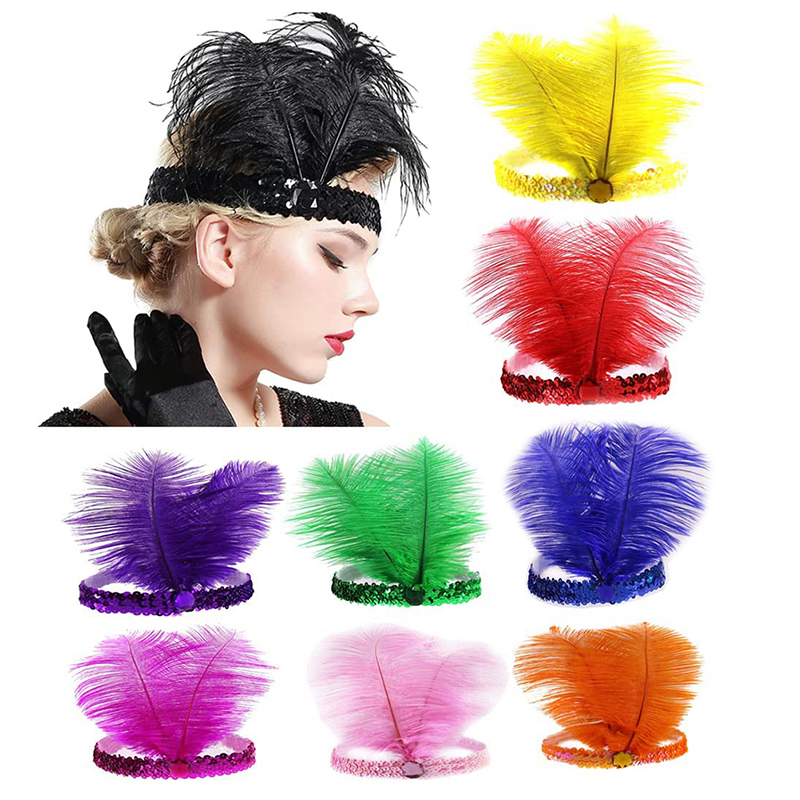 스팽글 깃털 크리스탈 머리띠, 인도 깃털 머리 장식,  - Women Accessories India 리뷰 및 가격