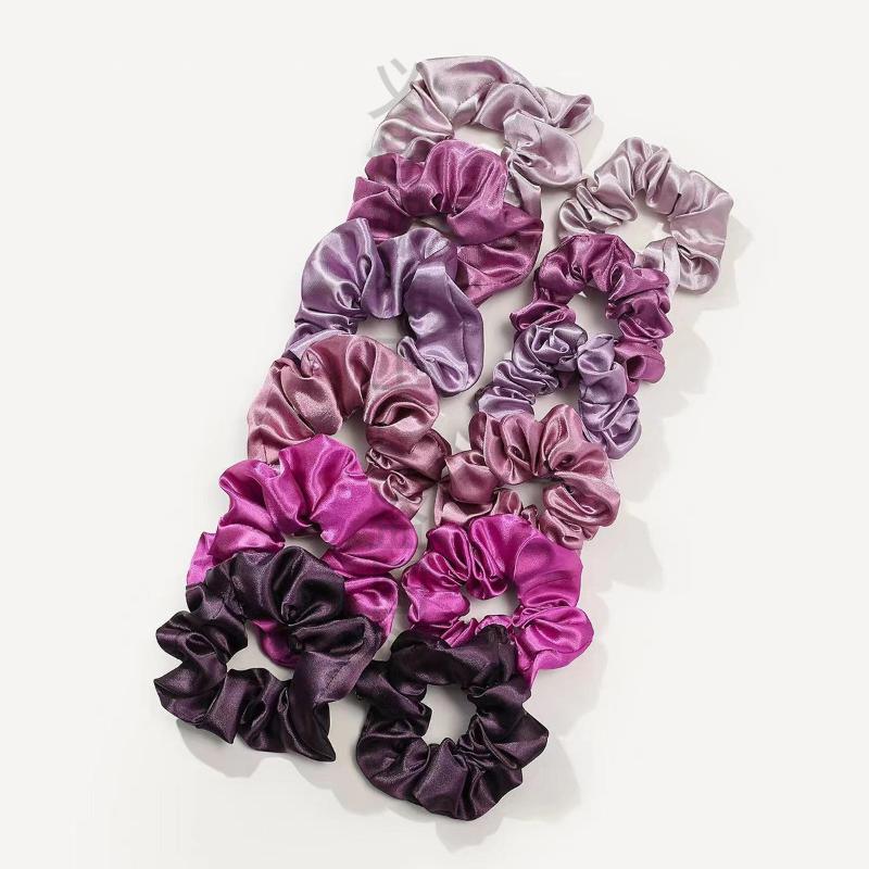 12개입 부드러운 심플 단색 헤어끈 한국 스타일 새틴  - Scrunchie Satin Set 리뷰 및 가격