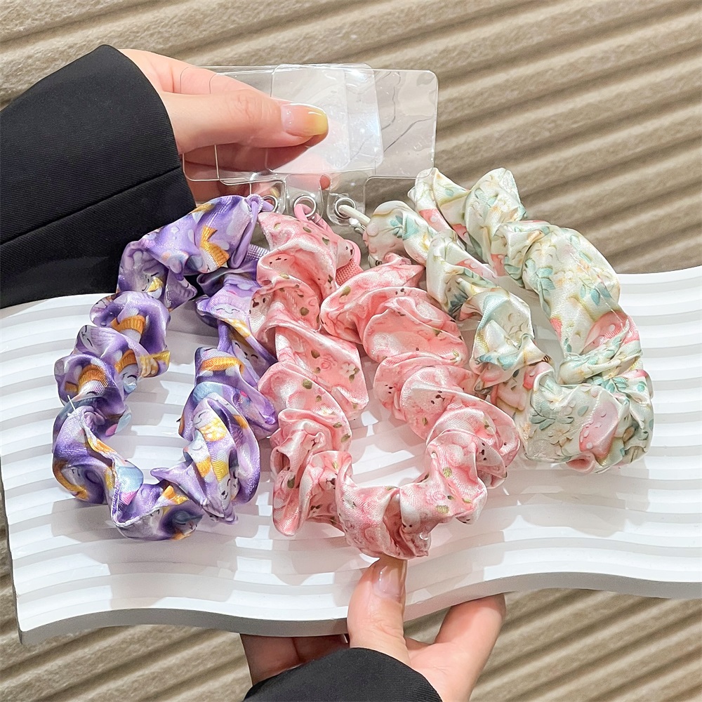 여성용 실크 새틴 스크런치, 범용 휴대폰 끈, 클립 손 - Women'S Keychain Accessories 리뷰 및 가격