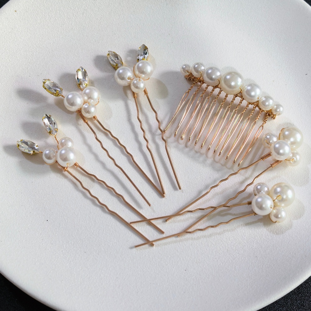 진주 크리스탈 헤어핀 빗 세트 신부 웨딩 헤어 액세서리 - Women Knight Accessories 리뷰 및 가격