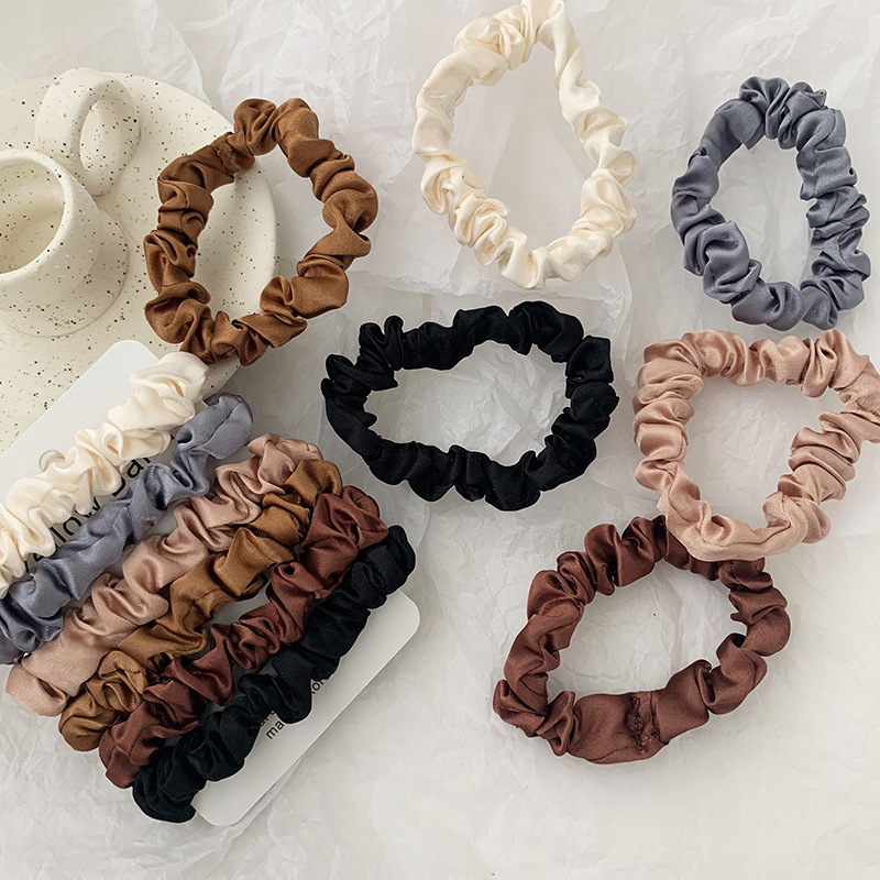 1 세트 새틴 실크 솔리드 컬러 Scrunchies 탄 - Scrunchie Satin Set 리뷰 및 가격