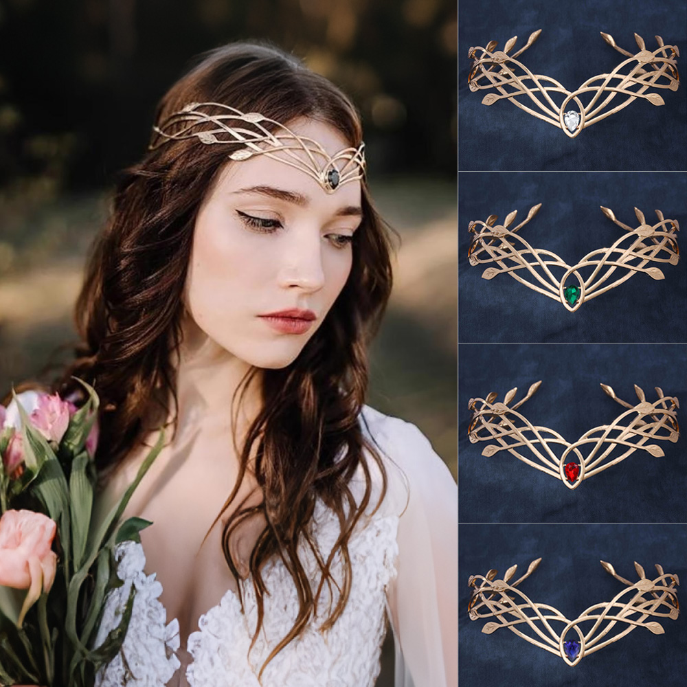 여성을위한 럭셔리 Tiaras 머리띠 잎 크리스탈 크라 - Women Knight Accessories 리뷰 및 가격