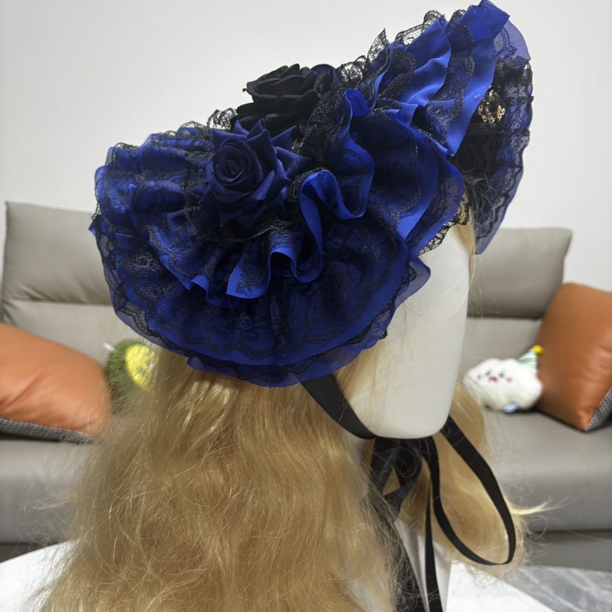오리지널 고딕 보닛 모자 블랙 레드 클라인 블루 로리타 - Women'S Victorian Era Accessories 리뷰 및 가격