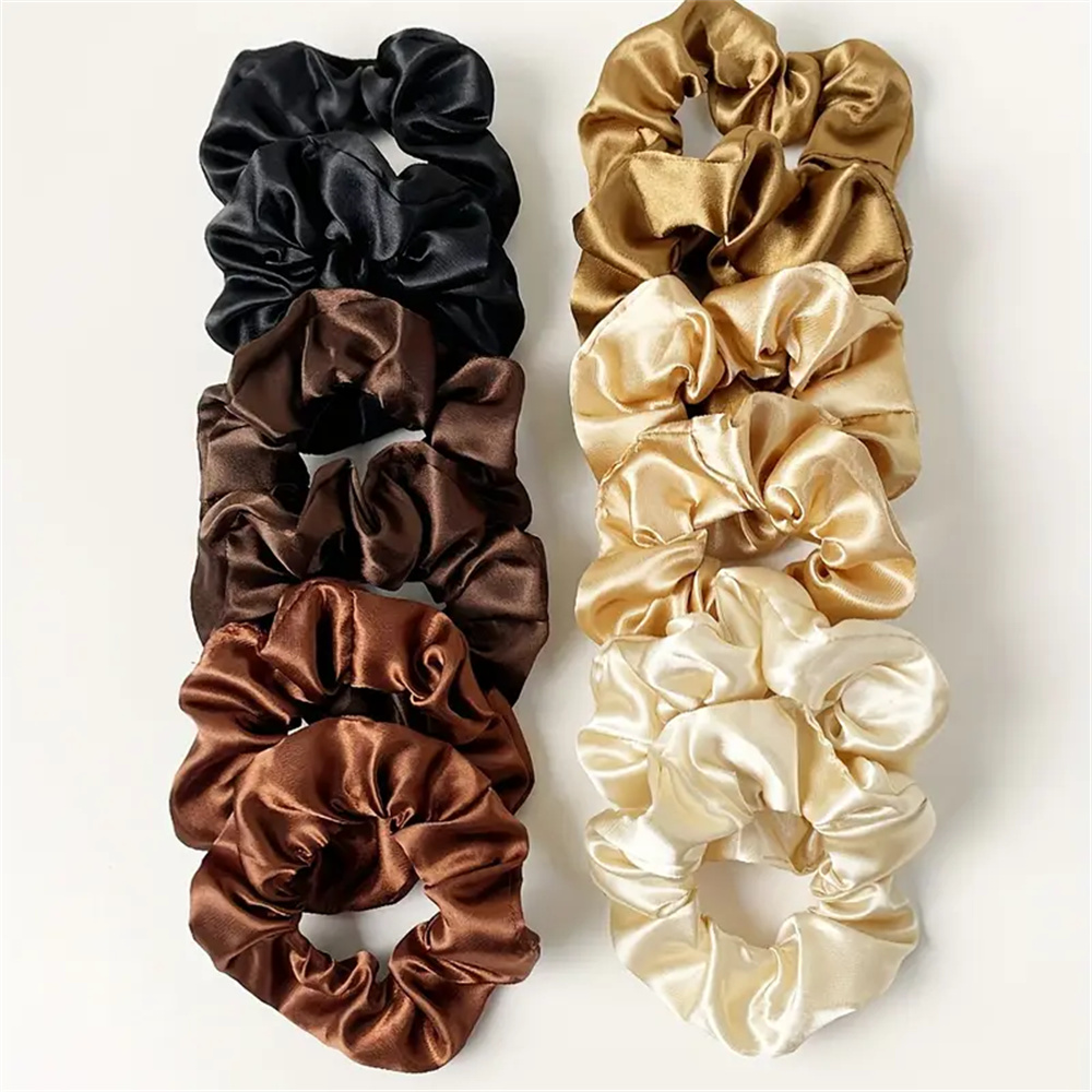 12 개/대 새틴 Scrunchies 솔리드 컬러 헤어 - Scrunchie Satin Set 리뷰 및 가격