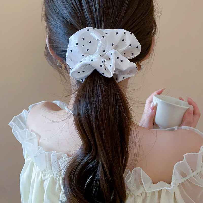 1/2개 블랙 화이트 도트 헤어 스크런치 여성용 시뮬레 - Scrunchie Satin Set 리뷰 및 가격