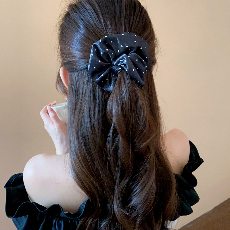1/2개 블랙 화이트 도트 헤어 스크런치 여성용 시뮬레 - Scrunchie Satin Set 리뷰 및 가격