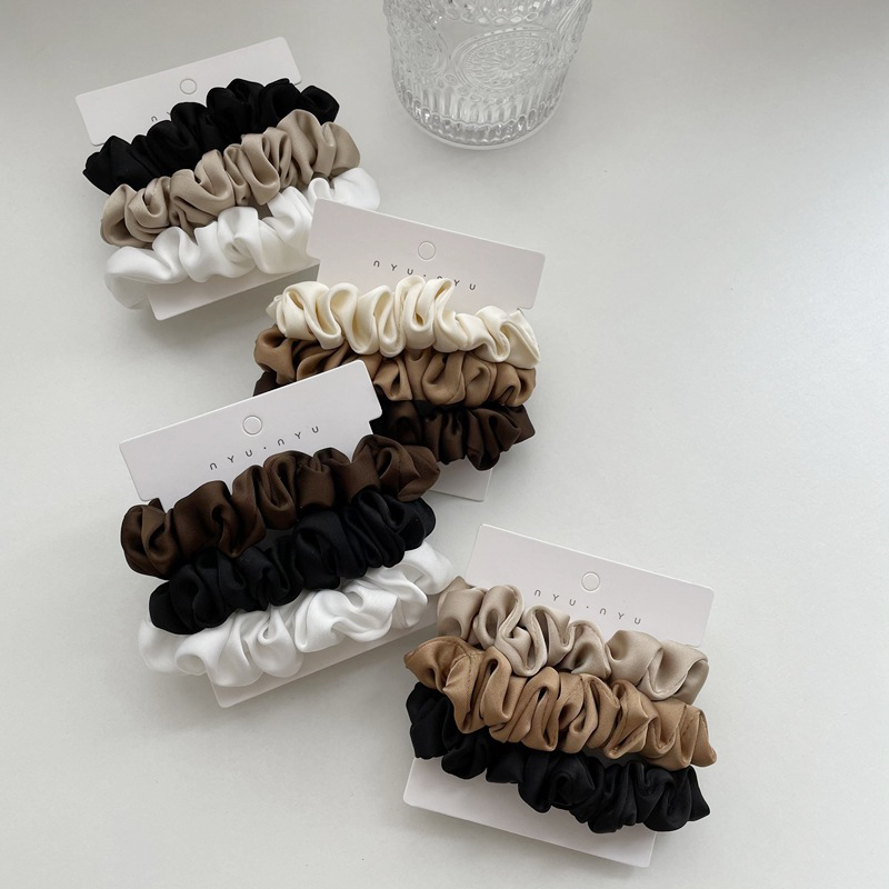 3 개/대 새틴 머리 Scrunchies 세트 빈티지  - Scrunchie Satin Set 리뷰 및 가격