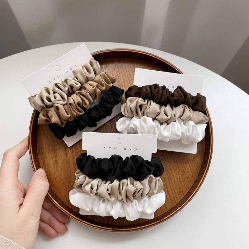 3 개/대 새틴 머리 Scrunchies 세트 빈티지  - Scrunchie Satin Set 리뷰 및 가격