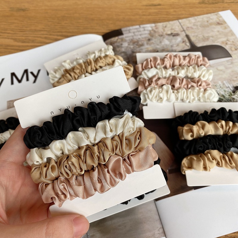 4 개/대 새틴 실크 Scrunchies 탄성 헤어 밴 - Scrunchie Satin Set 리뷰 및 가격